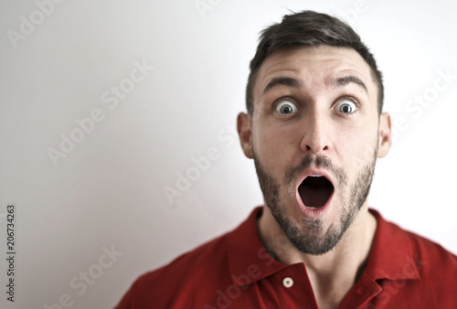 Portrait of surprised man
