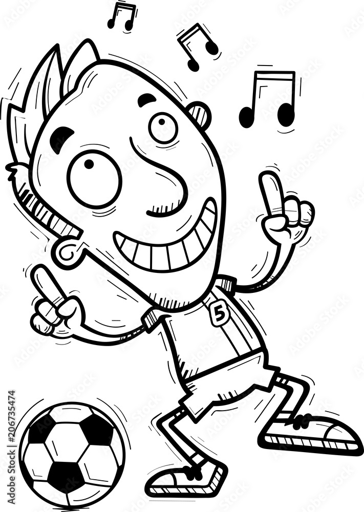 Cartoon Soccer Player Dancing