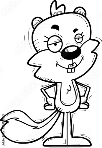 Confident Cartoon Female Squirrel
