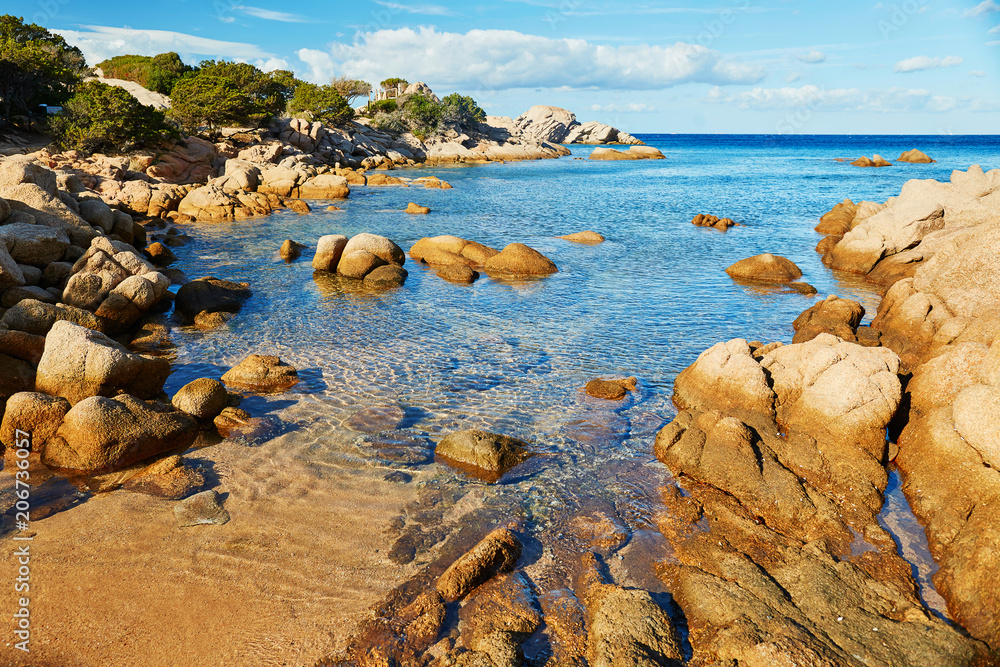Scenic landscape of Emerald coast of Sardinia