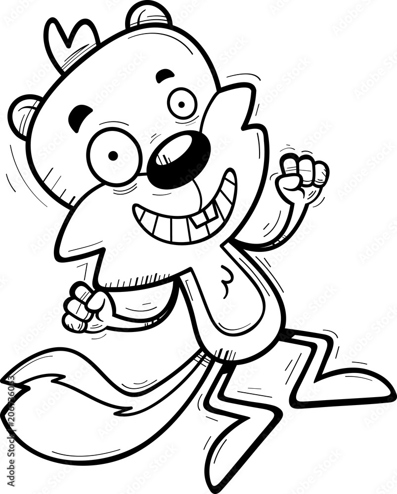Cartoon Male Squirrel Jumping Cartoon Male Squirrel Jumping