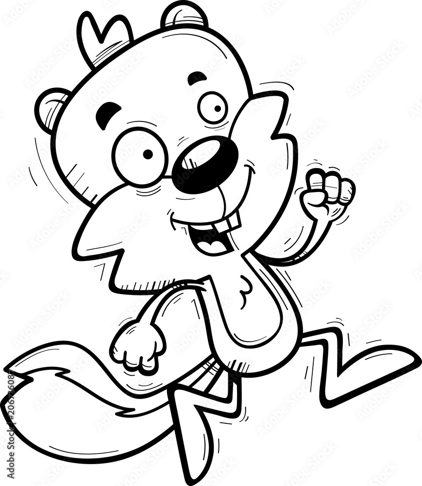 Cartoon Male Squirrel Running Cartoon Male Squirrel Running