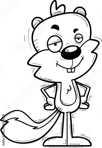 Confident Cartoon Male Squirrel