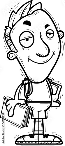 Confident Cartoon Man Student