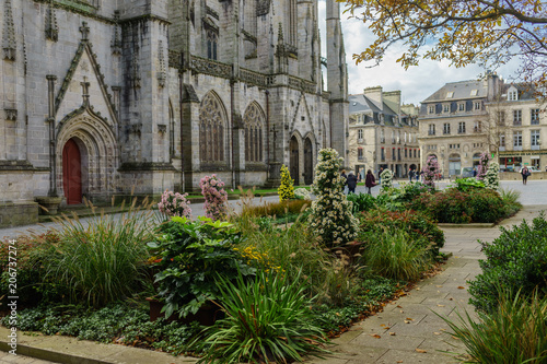 F, Bretagne, Finistère, Stadtansicht Quimper, Kathedrale Saint Corentin photo