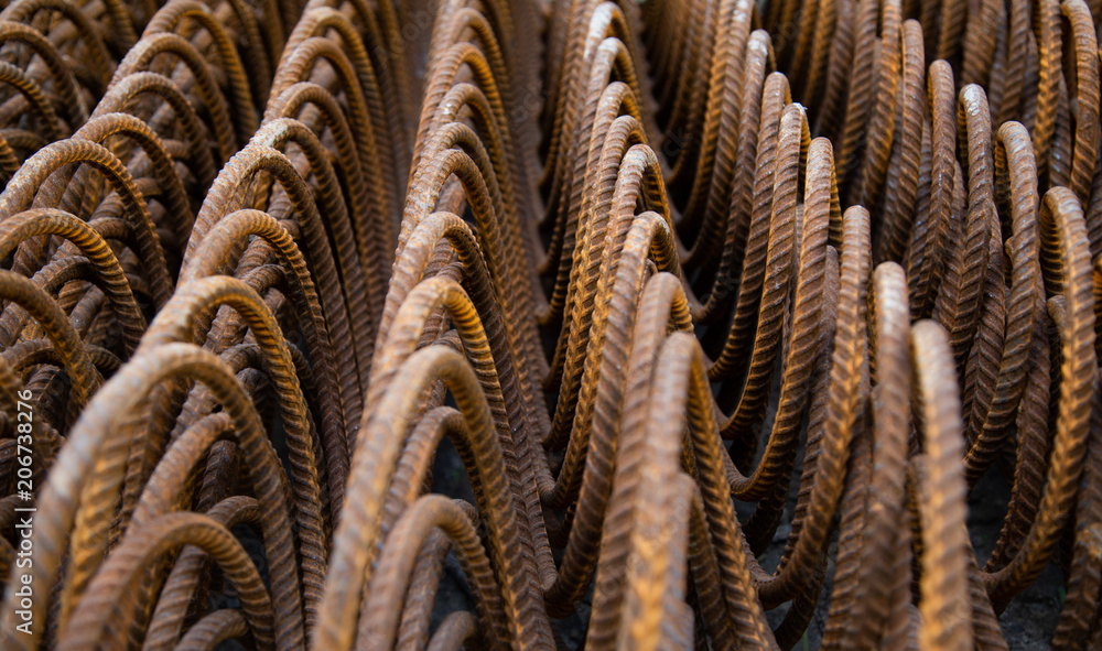 Fototapeta premium Rusted Steel Rebar Pattern 