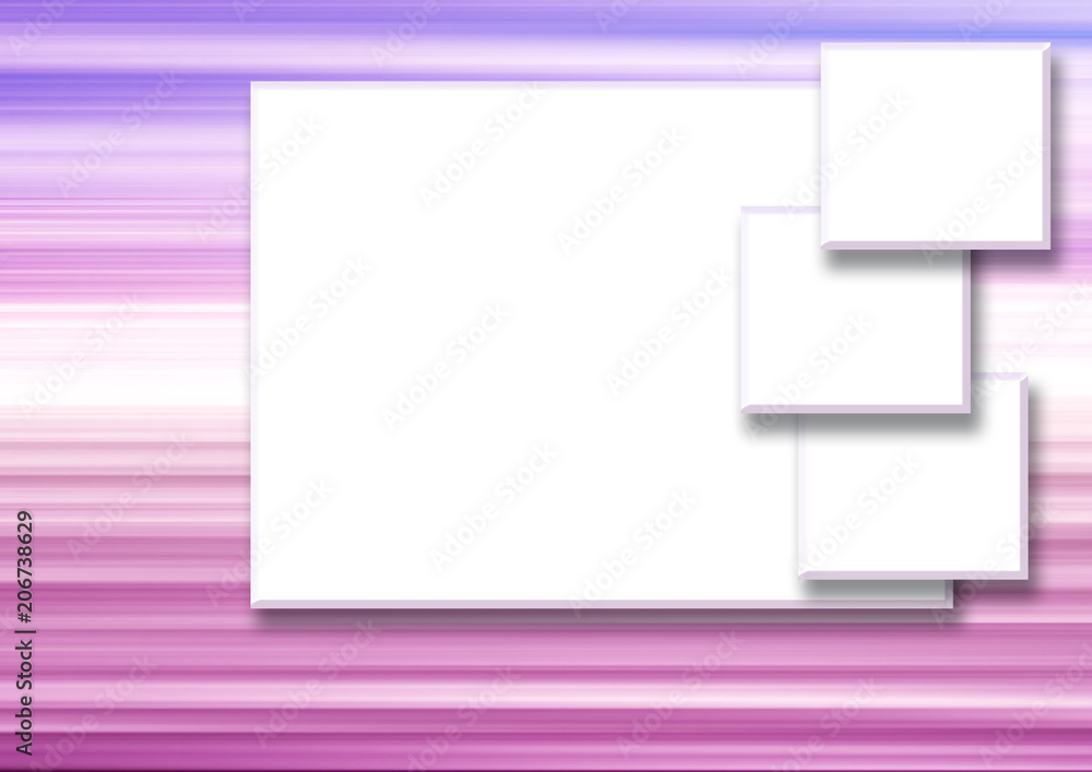 Four white rectangular text boxes on a purple striped background. Horizontal mock up template. Colored abstract vibrant frame. Page layout for web page, presentation, invitation, greeting card, poster Four white rectangular text boxes on a purple striped background. Horizontal mock up template. Colored abstract vibrant frame. Page layout for web page, presentation, invitation, greeting card, poster