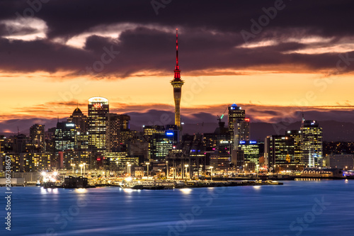 Auckland at sunset from Mt Victoria