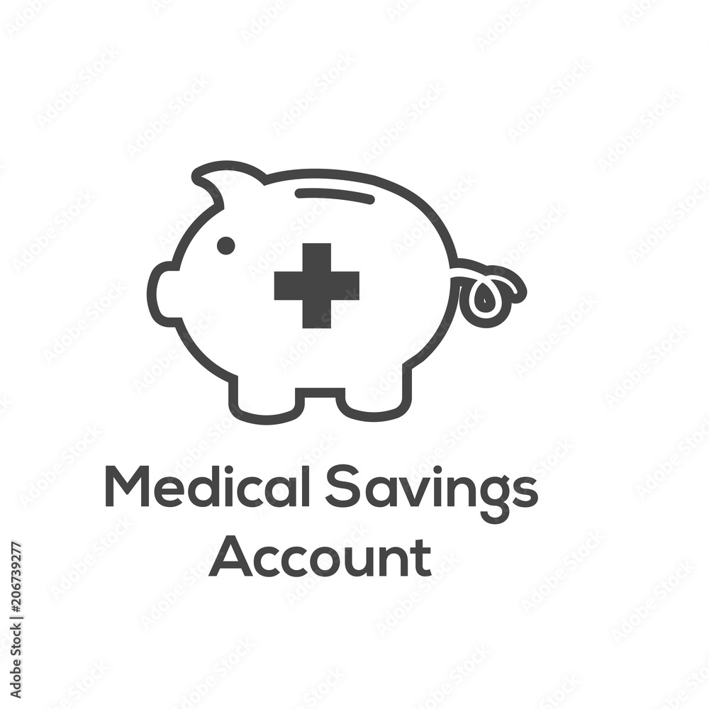 Obraz premium Medical Tax Savings - Health savings account or flexible spending account has HSA, FSA, tax-sheltered savings