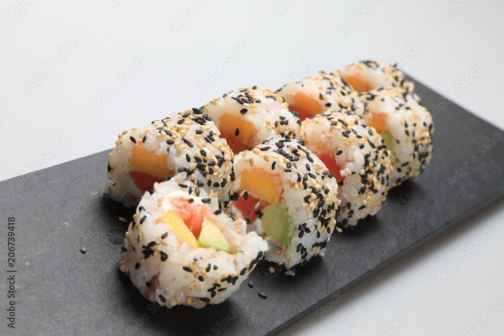 Sushi set on black Sushi set on black
