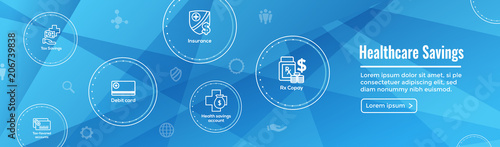 Medical Tax Savings Web Header Banner- Health savings account or flexible spending account w HSA, FSA, tax-sheltered savings