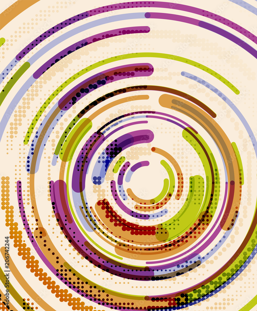 Circular lines, circles, geometric abstract background Circular lines, circles, geometric abstract background