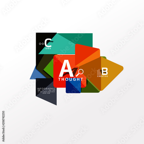 Geometric infographic banner, paper info diagram created with color shapes Free Download Geometric infographic banner, paper info diagram created with color shapes - GFXLoad