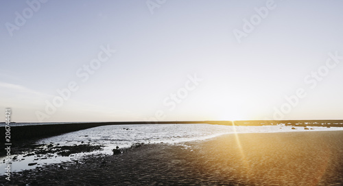 Atardecer en la playa de Sanlucar de Barrameda photo