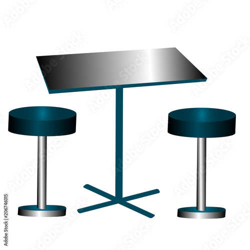 A tall glass top table and chairs on a white background.