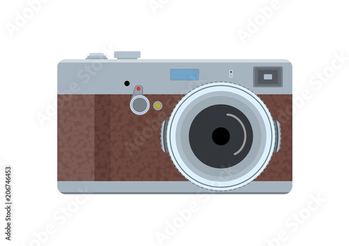 Vector camera isolated on white background.