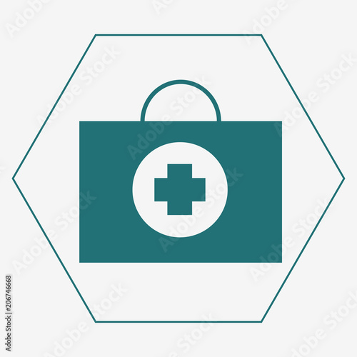 A badge of a medical bag. Vector illustration for your website.