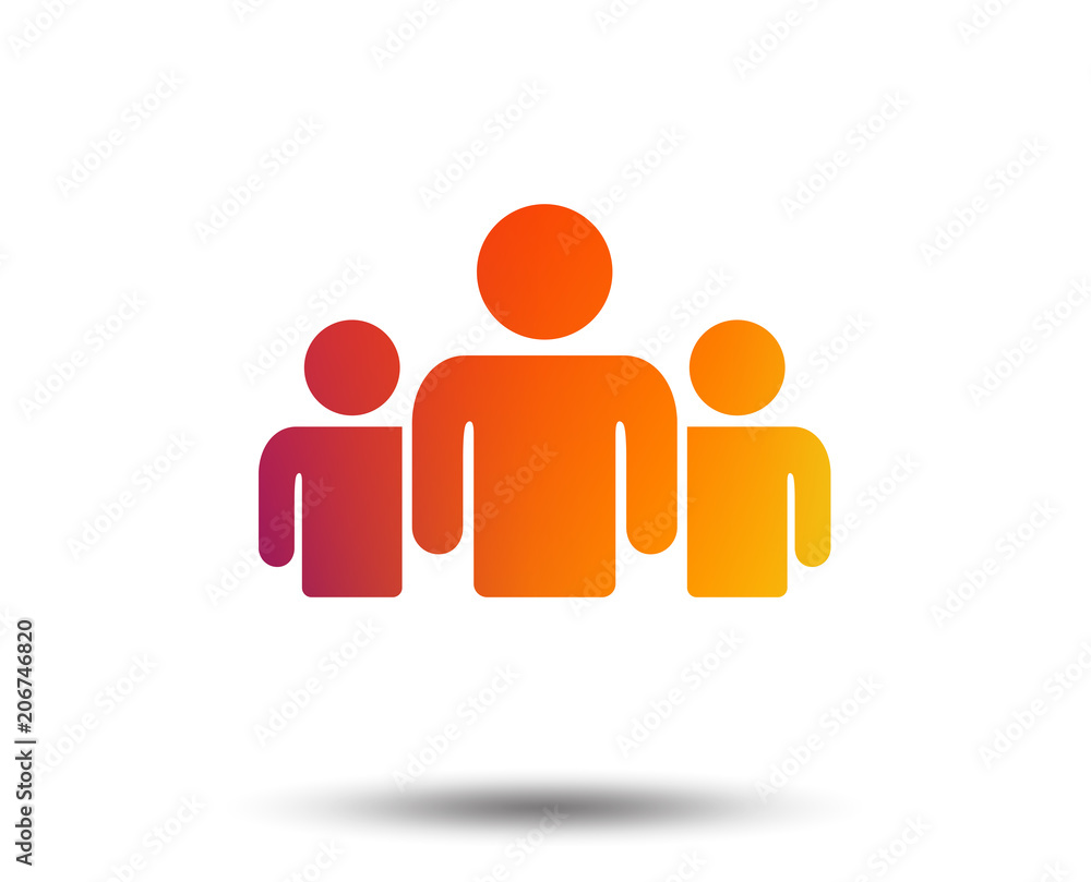 Group of people sign icon. Share symbol. Blurred gradient design element. Vivid graphic flat icon. Vector