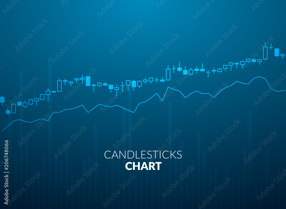 Candle stick graph chart stock market investment trend. Business growth money data