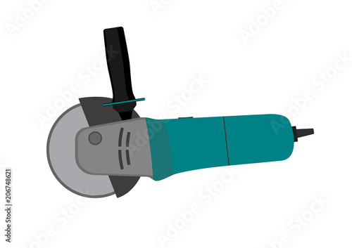Vector illustration. Angle grinder.