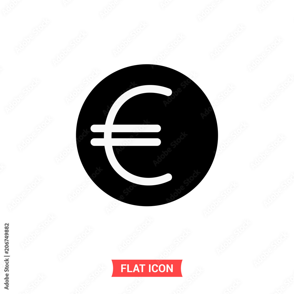 Obraz premium Euro vector icon, money symbol. Simple illustration for web or mobile app