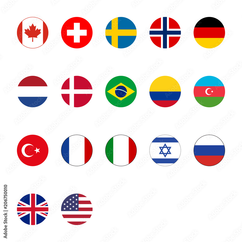 Flag set vector icon, simple illustration for web or mobile app Flag set vector icon, simple illustration for web or mobile app