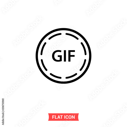 Gif vector icon, simple illustration for web or mobile app