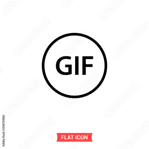 Gif vector icon, simple illustration for web or mobile app