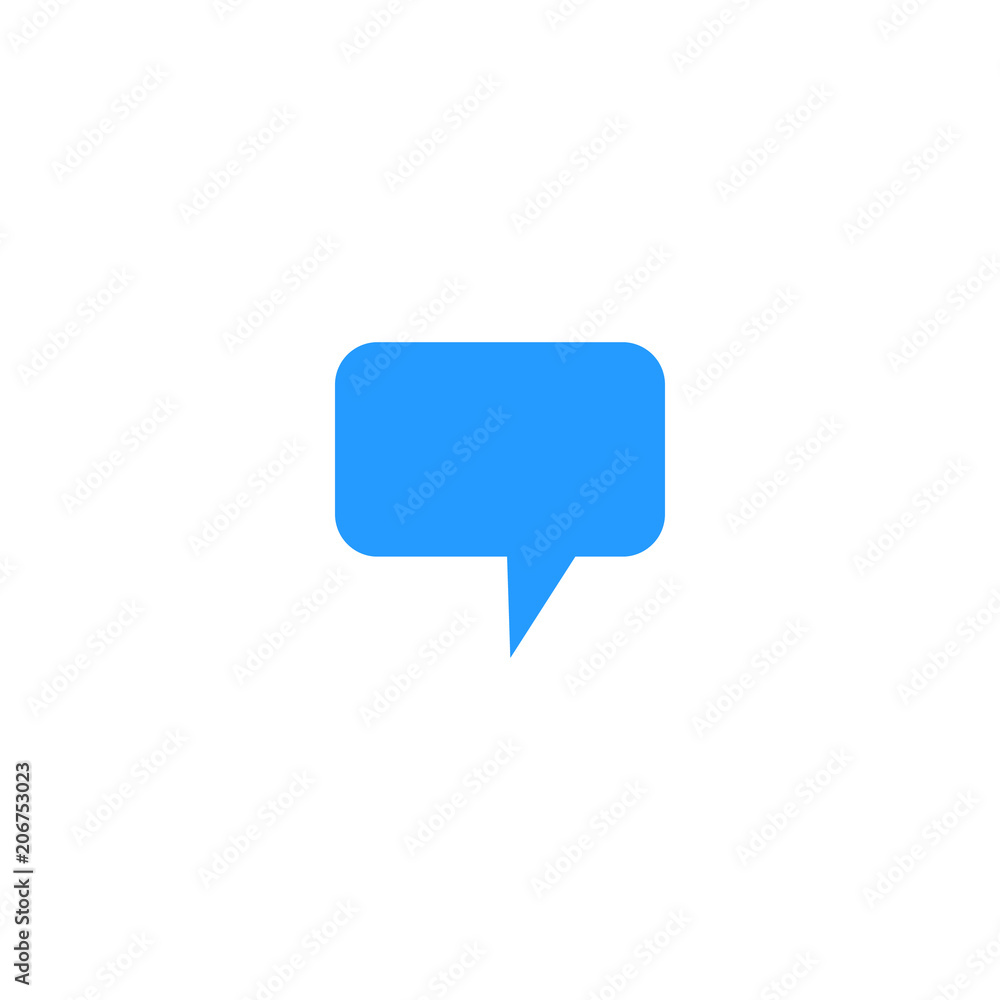 Icon of a message of blue color on a white background Icon of a message of blue color on a white background