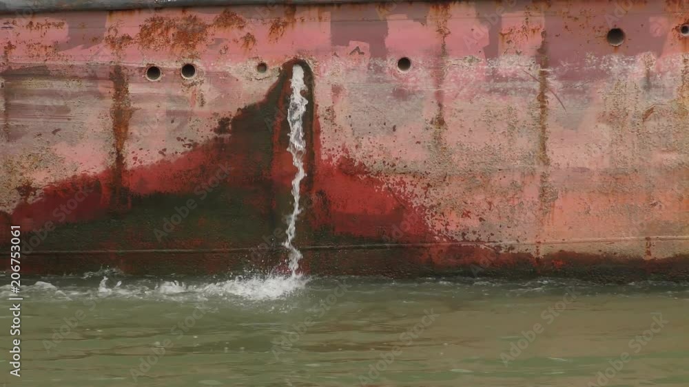 Discharge of waste water from a moving vessel. Discharge of waste water from a moving vessel.