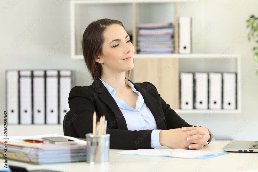 Proud office worker looking away Proud office worker looking away