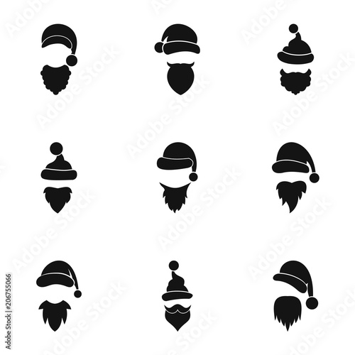 Magician Santa Claus icons set. Simple illustration of 9 magician Santa Claus vector icons for web