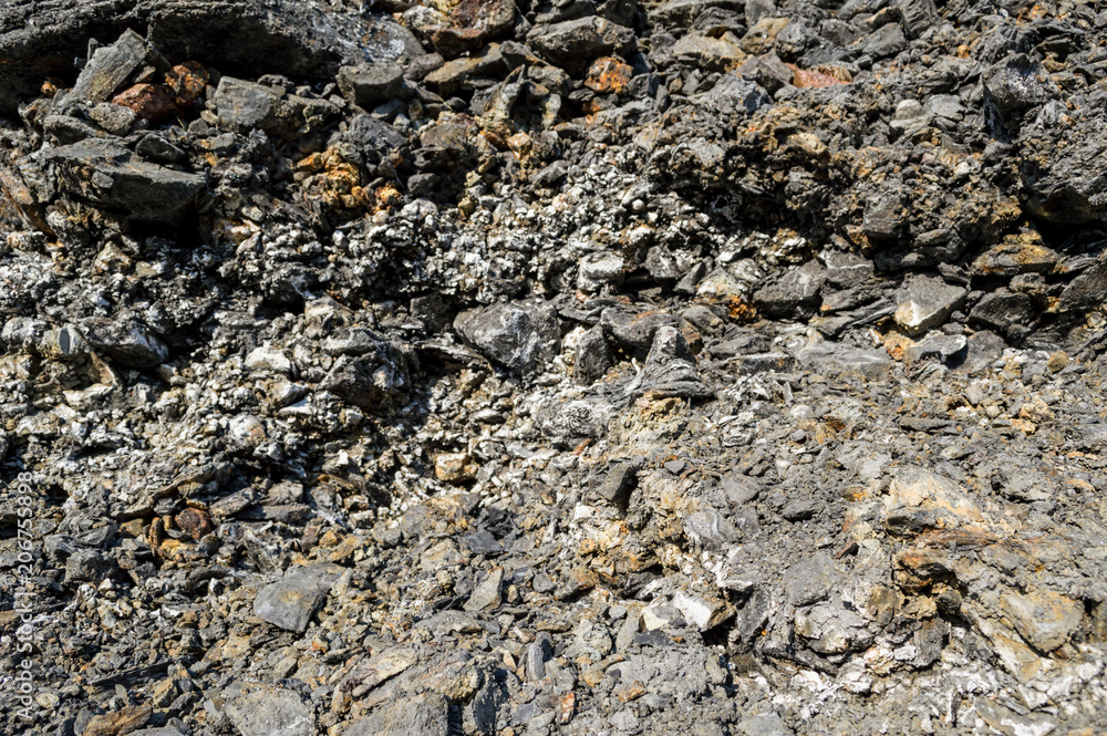 Wastes after coal production in the mine. Wastes after coal production in the mine.