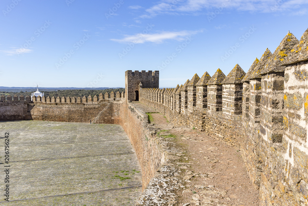 ancient castle in Alandroal town, District of Evora, Portugal