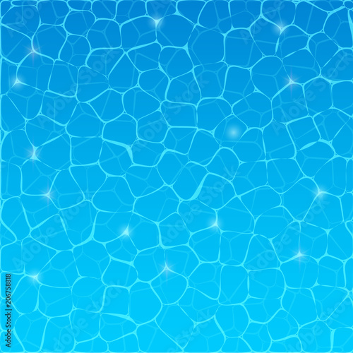 Water ripple vector texture. Pool water surface background. Sea or ocean abstract clear blue summer illustration © kolonko