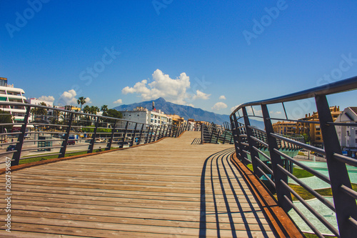 Boulevard San Pedro de Alcantara. Promenade in the city of San Pedro de Alcantara, Marbella. Malaga Province, Andalusia, Spain. Picture taken – 22 may 2018. photo
