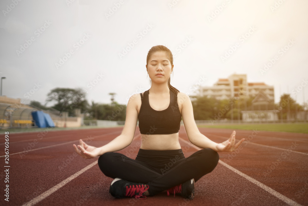 young asian woman practice yoga