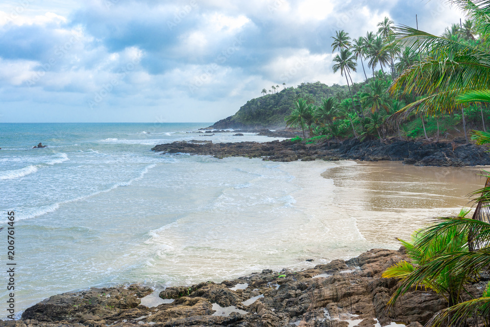 View of Havaizinho rocky beach late afternoon View of Havaizinho rocky beach late afternoon
