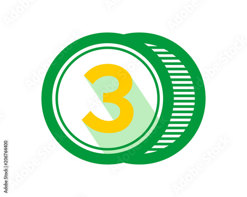 three number initial typography typeset logotype numeral numeric nominal image vector icon