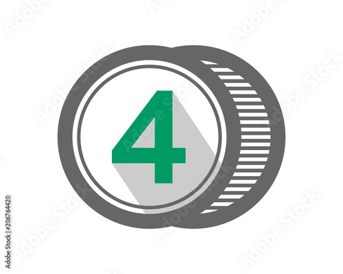 four number initial numeric icon image vector icon