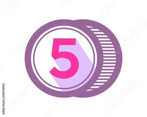 five number initial typography typeset logotype numeral numeric nominal image vector icon