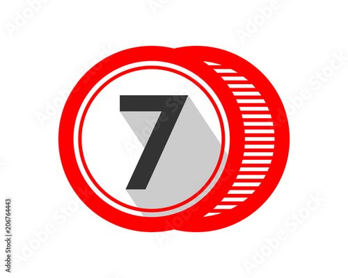 seven number initial typography typeset logotype numeral numeric nominal image vector icon