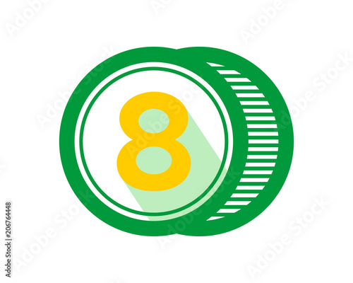 eight number initial typography typeset logotype numeral numeric nominal image vector icon