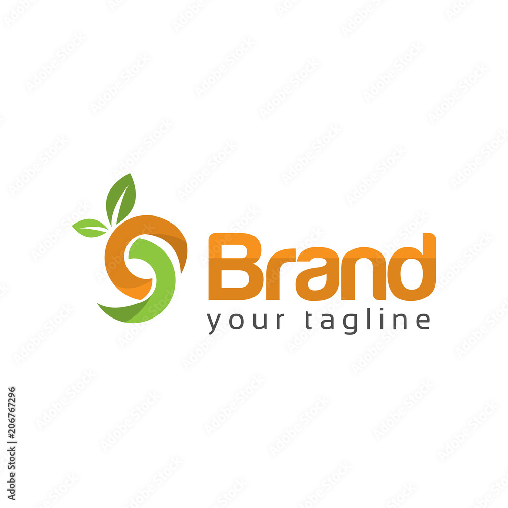Letter S with green leaf on white background. Logo Design Template. Letter S with green leaf on white background. Logo Design Template.
