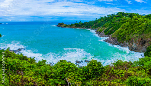 Promthep cape is the most popular viewpoint in Phuket. the most tourist always come to see sunset. in during rainy season always have big waves it danger for tourist to go around the foot hill © Narong Niemhom