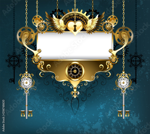 Symmetrical steampunk banner