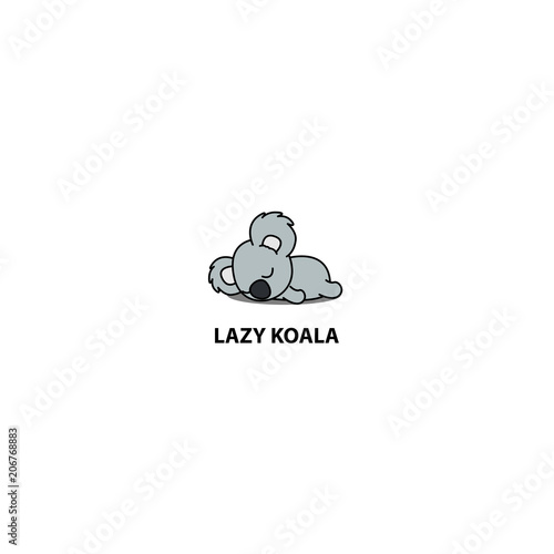 Lazy koala sleeping icon, logo design, vector illustration