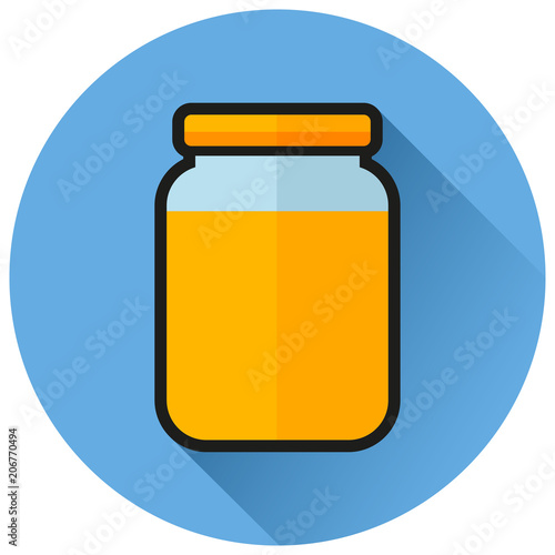 jam circle flat blue icon