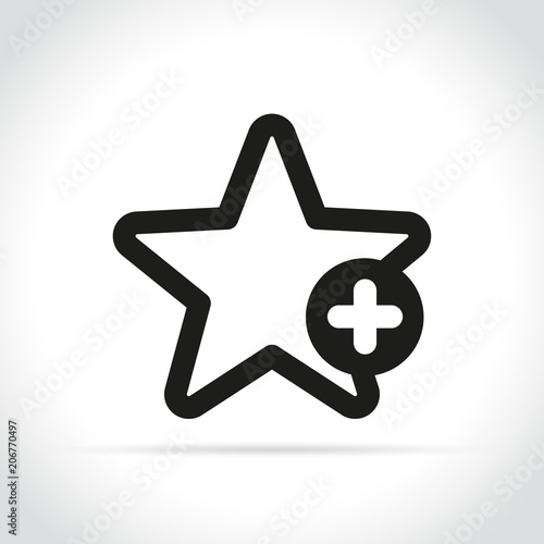 star with plus sign on white background