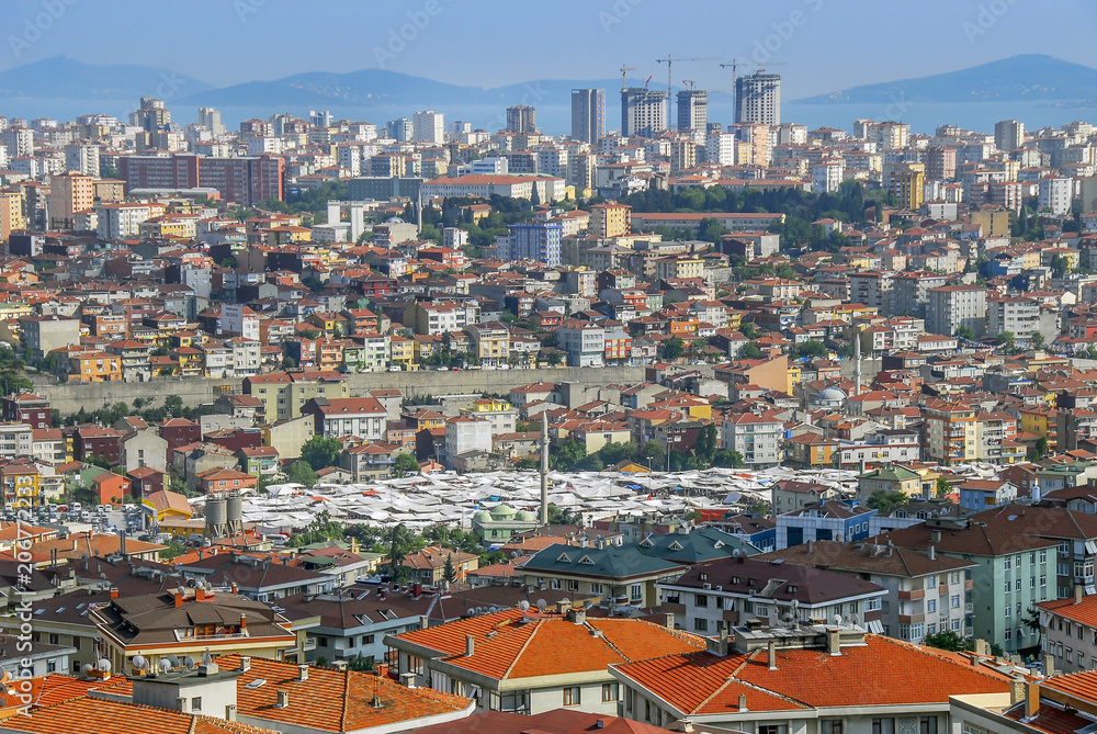 Istanbul, Turkey, 3 June 2011: The Kadikoy district of Istanbul. Buildings and Islands.